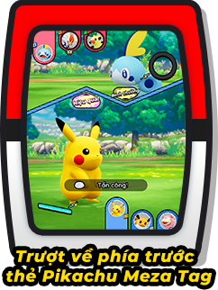 Trượt về phía trước thẻ Pikachu Meza Tag